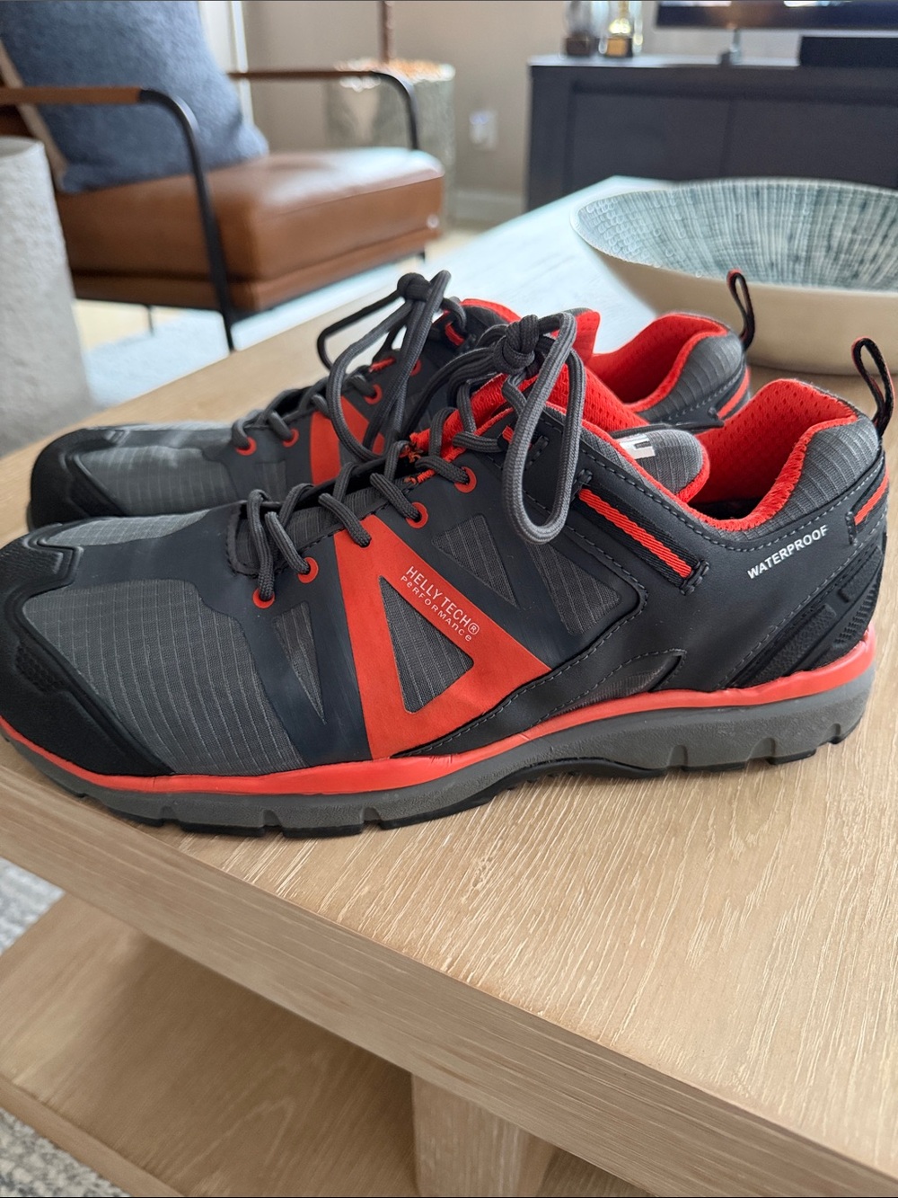 Helly Hansen Men’s Waterproof Steel Toe Hiking Shoes - Black & Red